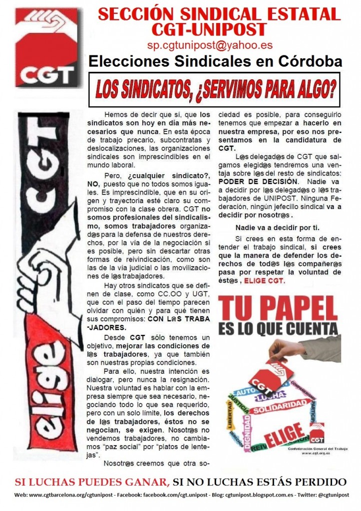 Elecciones Sindicales Córdoba 2015 - Comunicado 2